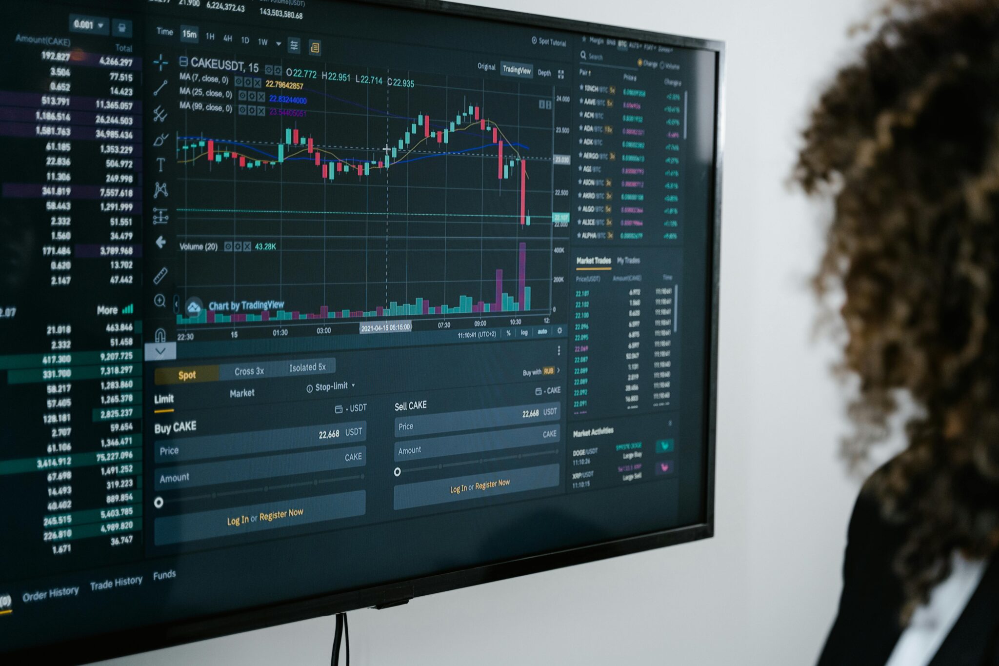 Woman Looking At Tax Software at a monitor