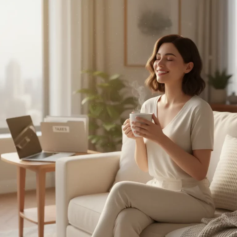 a woman Stress-Free from Tax Season